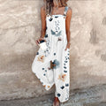 Sleeveless Wide-Leg Jumpsuit with Square Neck and Floral Print