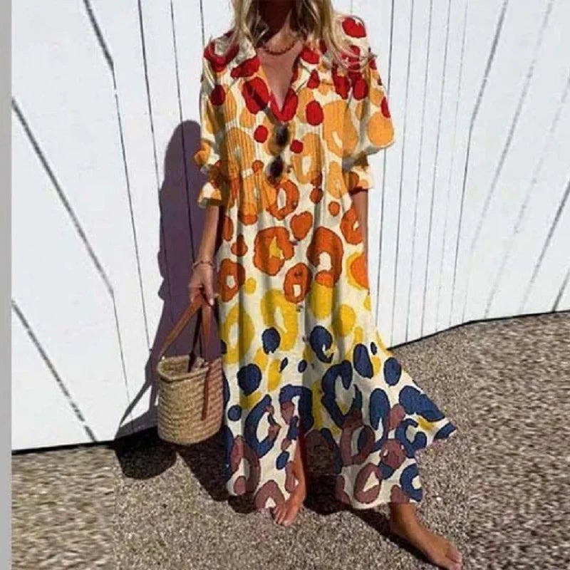 Floral Midi Shirt Dress with Button Front and Short Sleeves