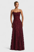 Floral Spaghetti Strap A-Line Maxi Dress with Ruching for Women