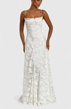 Floral Spaghetti Strap A-Line Maxi Dress with Ruching for Women